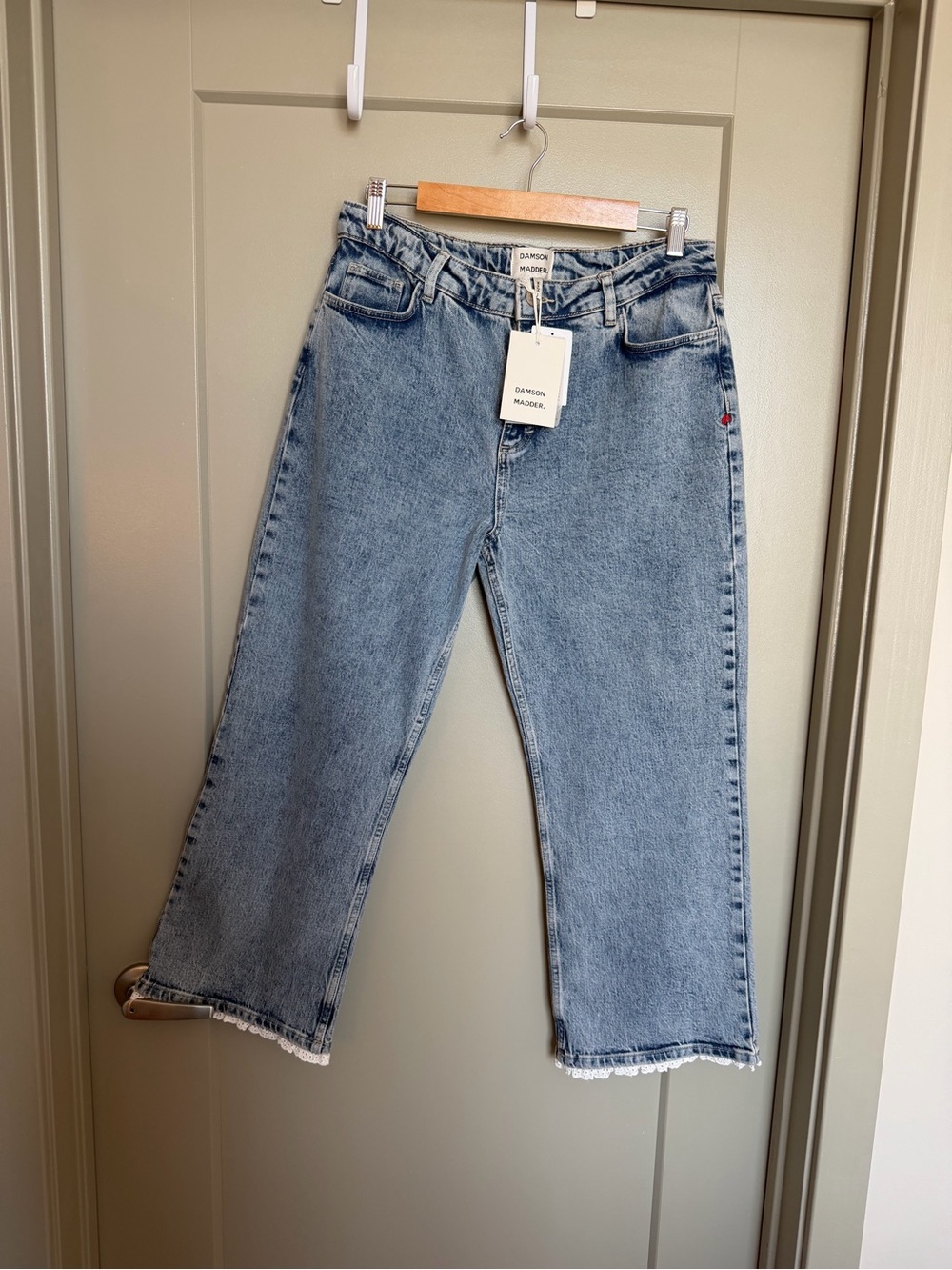Damson Madder High-Waist Cropped Wide-Leg Jeans - Light Blue